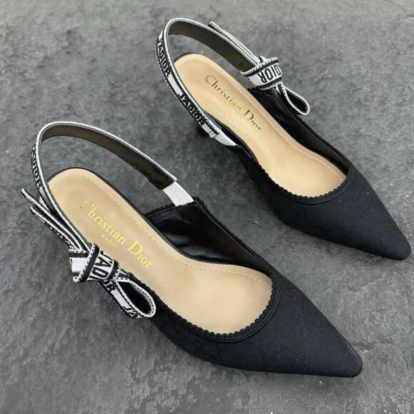 Dior J'Adior Black Slingback Pointed-Toe heels - Picture 1 of 5